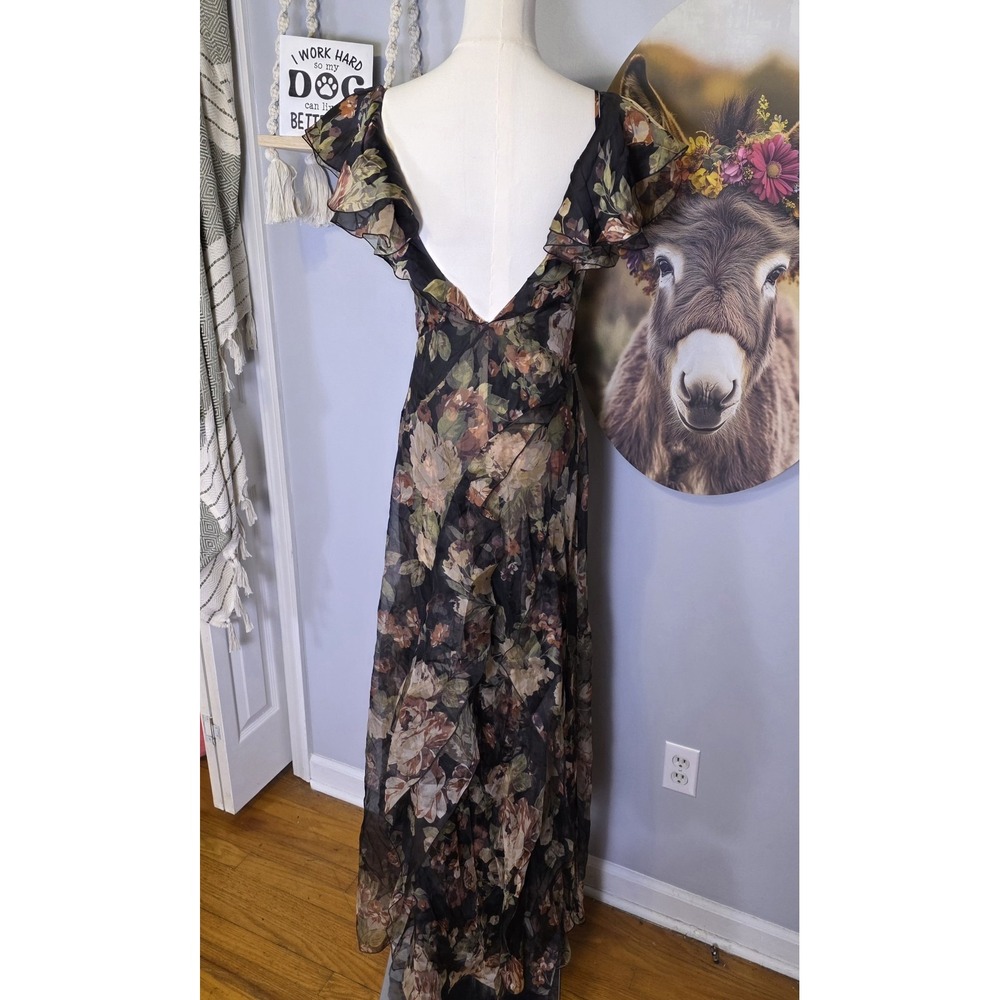 Ralph Lauren Purple Label Brienne Crinkle Chiffon Evening Dress Size 0 $4390 - Picture 2 of 10
